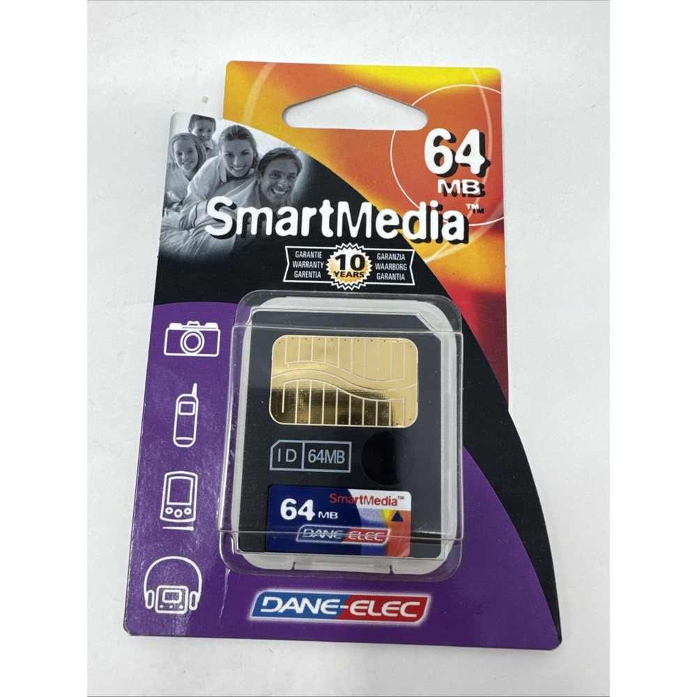 64 MB‎ MEG SMART MEDIA SM MEMORY CARD DANE-ELEC UNFORMATTED BRAND NEW IN BOX